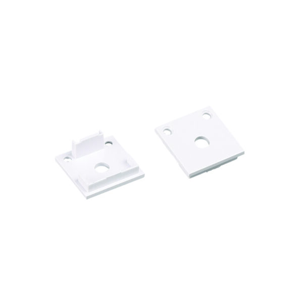 SET OF WHITE PLASTIC END CAPS FOR P28N, 2PCS WITH HOLE ACA - EP28N