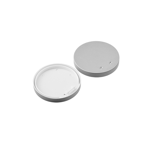 SET OF SILVER PLASTIC END CAPS FOR PROFILE P66, 2 PCS WITHOUT HOLE ACA - EP66