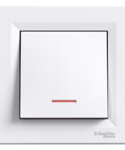 Schneider Asfora Μπουτόν Απλός με λυχ προσ Λευκό EPH1600121