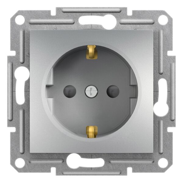 Schneider Asfora πρίζα σούκο ασφαλείας (2Π+Γ) Αλουμίνιο - EPH2900261