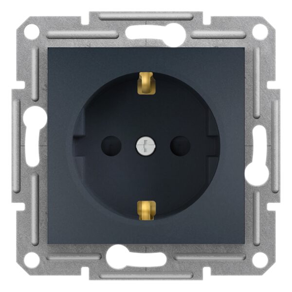 Schneider Asfora πρίζα σούκο ασφαλείας (2Π+Γ) Ανθρακί - EPH2900271