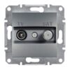 Schneider Asfora πρίζα TV-SAT απλή 1dB Ατσάλι – EPH3400462