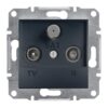 Schneider Asfora πρίζα TV-FM-SAT διέλευσης 4dB Ανθρακί – EPH3500271