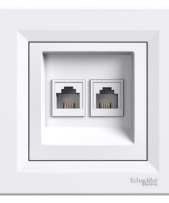 Schneider Asfora Πρίζα Τηλεφώνου RJ11 διπλή Λευκή EPH4200121
