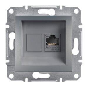 Schneider Asfora πρίζα πληροφορικής RJ45 cat5e U/UTP μονή Ατσάλι – EPH4300162