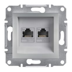 Schneider Asfora πρίζα πληροφορικής RJ45 cat5e U/UTP διπλή Αλουμίνιο – EPH4400161