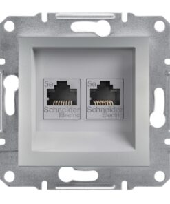 Schneider Asfora πρίζα πληροφορικής RJ45 cat5e U/UTP διπλή Αλουμίνιο – EPH4400161