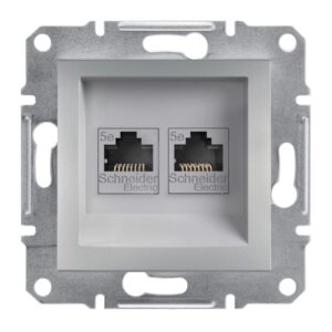 Schneider Asfora πρίζα πληροφορικής RJ45 cat5e U/UTP διπλή Αλουμίνιο – EPH4400161