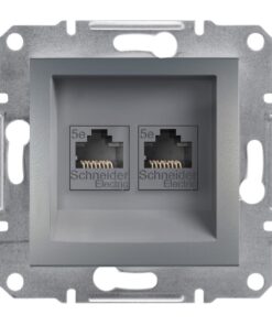 Schneider Asfora πρίζα πληροφορικής RJ45 cat5e U/UTP διπλή Ατσάλι – EPH4400162