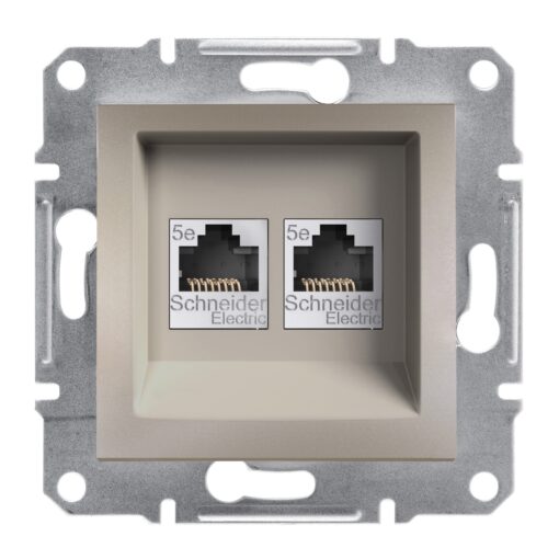 Schneider Asfora πρίζα πληροφορικής RJ45 cat5e U/UTP διπλή Bronze – EPH4400169