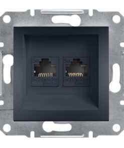 Schneider Asfora πρίζα πληροφορικής RJ45 cat5e U/UTP διπλή Ανθρακί – EPH4400171