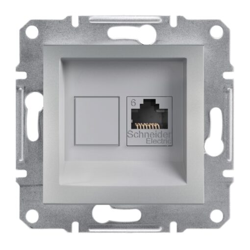 Schneider Asfora πρίζα πληροφορικής RJ45 cat6 U/UTP μονή Αλουμίνιο – EPH4700161
