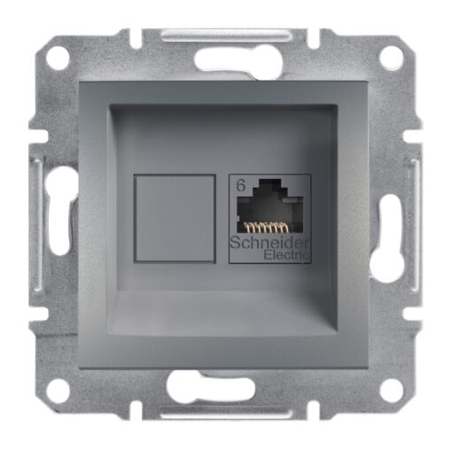 Schneider Asfora πρίζα πληροφορικής RJ45 cat6 U/UTP μονή Ατσάλι – EPH4700162
