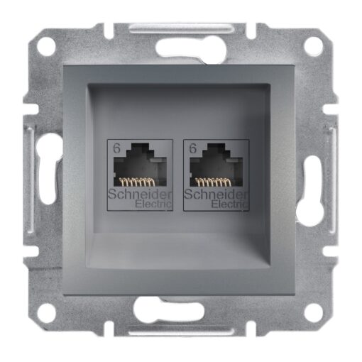 Schneider Asfora πρίζα πληροφορικής RJ45 cat6 U/UTP διπλή Ατσάλι – EPH4800162