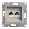 Schneider Asfora πρίζα πληροφορικής RJ45 cat6 U/UTP διπλή Bronze – EPH4800169