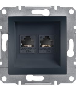 Schneider Asfora πρίζα πληροφορικής RJ45 cat6 U/UTP διπλή Ανθρακί – EPH4800171