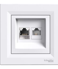 Schneider Asfora Πρ πληρ RJ45 cat5e & τηλ RJ12 Λευκή EPH4900121