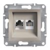 Schneider Asfora πρίζα πληροφορικής RJ45 cat5e και τηλεφώνου RJ12 Bronze – EPH4900169
