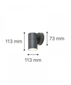 Eklutna 1xGU10 Outdoor Wall Lamp Anthracite D:11.3cmx11.3cm (80200544)