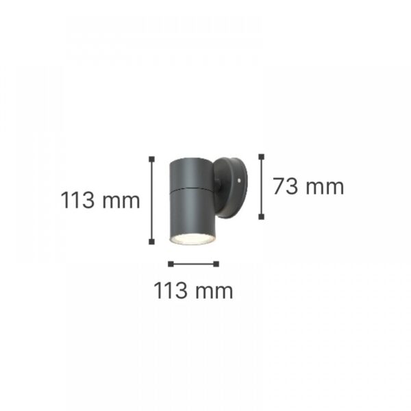 it-Lighting Eklutna 1xGU10 Outdoor Wall Lamp Grey D:11.3cmx11.3cm (80200534)