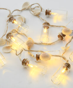 GLASS BOTTLE – SHELL, 10 LED ΛΑΜΠΑΚΙΑ ΣΕΙΡΑ ΜΠΑΤΑΡΙΕΣ (2xAA), WW, IP20, 135+30cm, ΔΙΑΦ. ΚΑΛ. ΤΡΟΦ. ACA – F04101102
