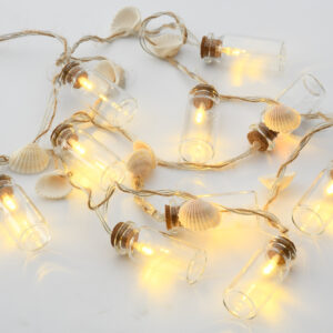 GLASS BOTTLE – SHELL, 10 LED ΛΑΜΠΑΚΙΑ ΣΕΙΡΑ ΜΠΑΤΑΡΙΕΣ (2xAA), WW, IP20, 135+30cm, ΔΙΑΦ. ΚΑΛ. ΤΡΟΦ. ACA – F04101102