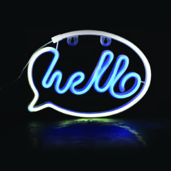 HELLO, 220 NEON LED ΛΑΜΠΑΚΙΑ ΜΕ ΜΠΑΤΑΡΙΑ (3xΑΑ)/USB, ΛΕΥΚΟ/ΜΠΛΕ, IP20, 25.5*2*18.5 ACA – F0422026330