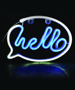 HELLO, 220 NEON LED ΛΑΜΠΑΚΙΑ ΜΕ ΜΠΑΤΑΡΙΑ (3xΑΑ)/USB, ΛΕΥΚΟ/ΜΠΛΕ, IP20, 25.5*2*18.5 ACA – F0422026330