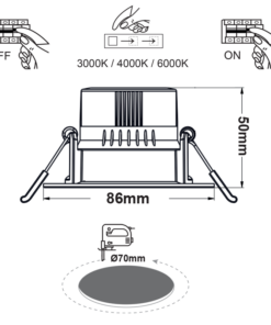 LED ΧΩΝΕΥΤΟ ΦΩΤΙΣΤΙΚΟ ΣΠΟΤ ΛΕΥΚΟ ΣΤΡΟΓΓΥΛΟ ΘΕΡΜΟ-ΟΥΔΕΤΕΡΟ-ΨΥΧΡΟ 7W 40 ΜΟΙΡΕΣ FALKO – ACA – FALKO7R
