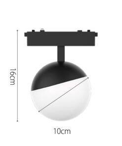 InLight Φωτιστικό LED 6W 3000K για Ultra-Thin μαγνητική ράγα σε μαύρη απόχρωση D:10x16cm (T04001-BL)