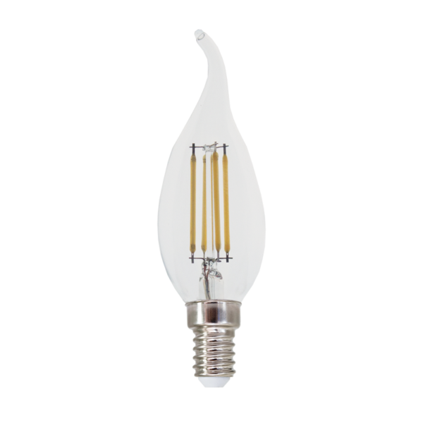 LED Λάμπα E14 Filament 4W Step Dimmable Φλόγα Diolamp 360° 570lm 2700K - FLAM4WWTIPSD