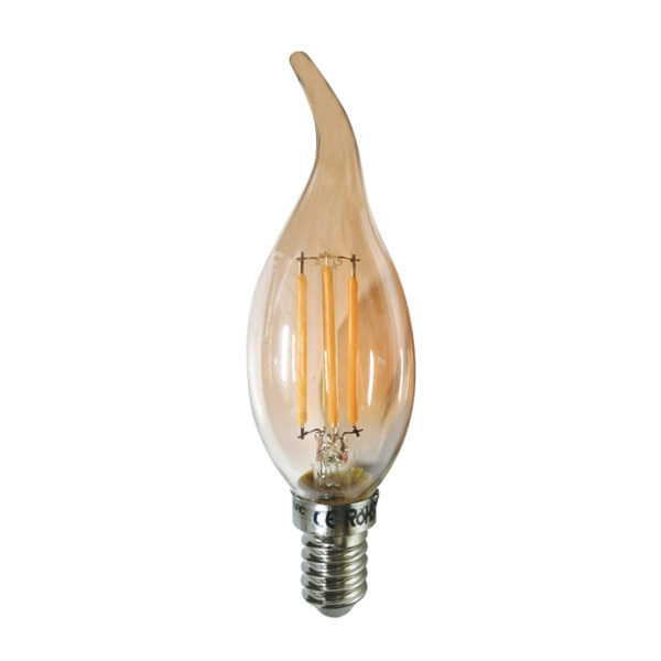 LED Λάμπα E14 Filament 5W Dimmable Φλόγα Diolamp 360° 620lm 2700K - FLAM5WWTIPDIMAM