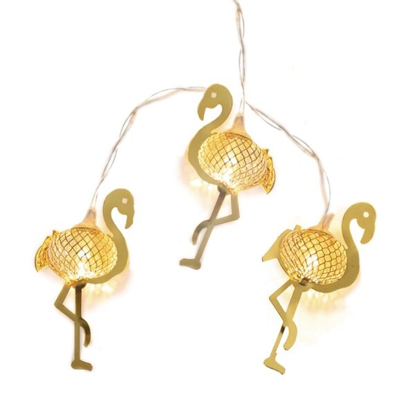 METAL STRING LIGHTS (FLAMINGO)” ΦΛΑΜΙΝΓΚΟ 10 LED ΛΑΜΠΑΚΙΑ ΣΕΙΡΑ ΜΠΑΤΑΡ(2xΑΑ) ΘΕΡΜΟ ΛΕΥΚΟ IP20 ACA - FLAMINGO10WW2A