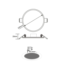 ΦΩΤΙΣΤΙΚΟ ΟΡΟΦΗΣ SLIM PANEL ΛΕΥΚΟ ΣΤΡΟΓΓΥΛΟ ΧΩΝΕΥΤΟ LED 19W 6000K 1520Lm 230V Φ50-210mm 120° ACA – FLEXI1960RW