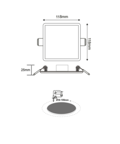 ΦΩΤΙΣΤΙΚΟ ΟΡΟΦΗΣ SLIM PANEL ΛΕΥΚΟ ΤΕΤΡΑΓΩΝΟ ΧΩΝΕΥΤΟ 9W 4000K 710Lm 230V Φ50-100mm 120° Ra80 ACA – FLEXI940SW