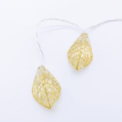 METAL LEAVES 10LED ΛΑΜΠΑΚΙΑ ΣΕΙΡΑ ΜΠΑΤΑΡ.(3xAA) & ΧΡΟΝΟΔΙΑΚ (6ΟΝ/18OFF) ΘΕΡΜΟ ΛΕΥΚΟ ΧΡΥΣΟ ΜΕΤΑΛΛΟ ACA – FMGLEAF10WW2AT