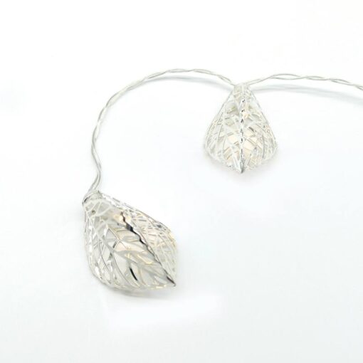 METAL LEAVES 10 LED ΛΑΜΠΑΚΙΑ ΣΕΙΡΑ ΜΠΑΤΑΡ.(3xAA) & ΧΡΟΝΟΔΙΑΚ (6ΟΝ/18OFF) ΘΕΡΜΟ ΛΕΥΚΟ ΑΣΗΜΙ ΜΕΤΑΛΛ ACA – FMSLEAF10WW2AT