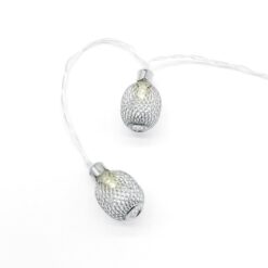 METAL PINAPPLE 10LED ΛΑΜΠΑΚΙΑ ΣΕΙΡΑ ΜΠΑΤΑΡ.(3xAA)ΘΕΡΜΟ ΛΕΥΚΟ ΑΣΗΜΙ ΜΕΤΑΛΛΟ IP20 135+30cm ΔΙΑΦΑΝ Κ ACA – FMSPEAR10WW2A