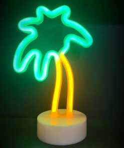 ΦΟΙΝΙΚΑΣ, 34 NEON LED ΛΑΜΠΑΚΙΑ ΜΕ ΜΠΑΤΑΡΙΑ (3xAA)/USB, ΠΡΑΣΙΝΟ & ΚΙΤΡΙΝΟ, IP20, 17x10x26cm  ACA – F04009317