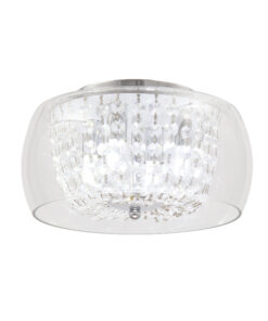 Φωτιστικό Οροφής 4ΧG9 Μεταλλικό Χρώμιο Κυκλικό Διάφανο Γυαλί & Κρύσταλλα ACA DECOR – FW5044