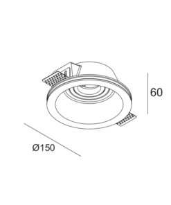 Στρογγυλό Κινητό Γύψινο Spot Trimless AARI GU10 ACA – G16860C