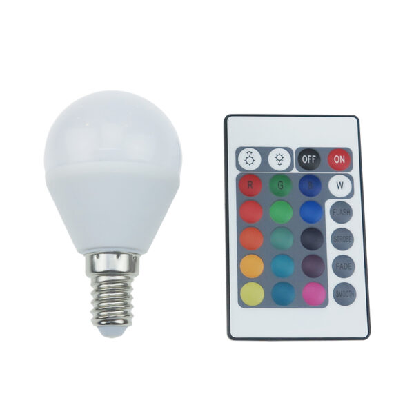 LED Λάμπα E14 G45 Γλομπάκι Dimmable 4W Diolamp με Τηλεχειριστήριο 300lm Πολύχρωμη RGB+3000K – G45414RGBWN