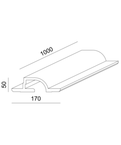 Γύψινο Φωτιστικό Οροφής / Τοίχου Χωνευτό Γραμμικό 1m για Ταινία LED ACA DECOR – G8018W