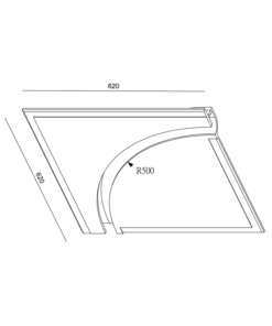 Γύψινο Φωτιστικό Οροφής / Τοίχου R500 για Ταινία LED ACA DECOR – G8019W