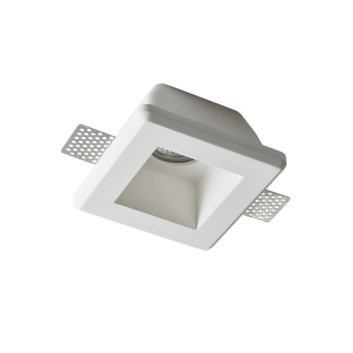 Γύψινη Βάση Σποτ GU10 – MR16 Χωνευτή Τετράγωνη 12x12cm Σταθερή Λευκή ACA DECOR  – G90011C
