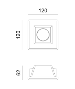 Γύψινη Βάση Σποτ GU10 – MR16 Χωνευτή Τετράγωνη 12x12cm Σταθερή Λευκή ACA DECOR – G90011C