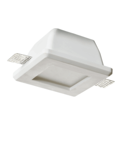 Γύψινη Βάση Σποτ GU10 – MR16 με Γυαλί Χωνευτή Τετράγωνη 12x12cm Σταθερή Λευκή ACA DECOR – G9001GC