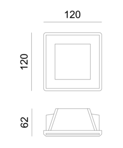 Γύψινη Βάση Σποτ GU10 – MR16 με Γυαλί Χωνευτή Τετράγωνη 12x12cm Σταθερή Λευκή ACA DECOR – G9001GC