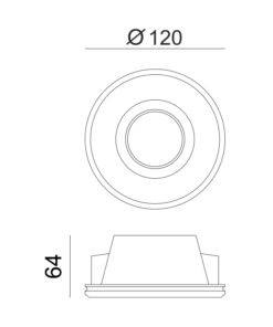 Γύψινη Βάση Σποτ GU10 – MR16 Χωνευτή Στρογγυλή ø120 Σταθερή Λευκή ACA DECOR – G90021C