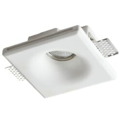 Γύψινη Βάση Σποτ GU10 – MR16 Χωνευτή Στρογγυλή 13x13cm Σταθερή Λευκή ACA DECOR – G90031C